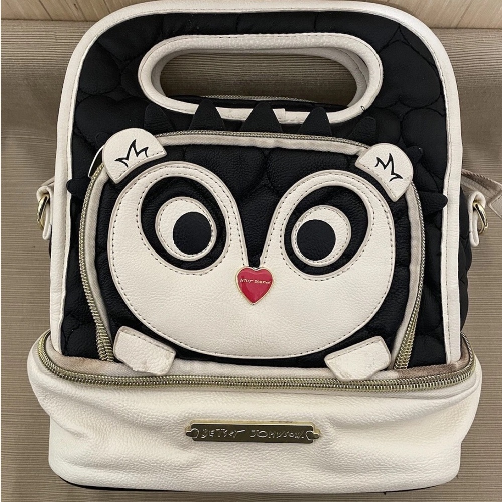 Betsey Johnson Black and White Penguin lunchbox